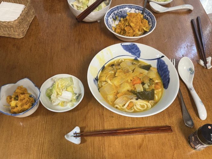 Mさんの奥さん（Hさん）よりいつも手作りの昼ごはん